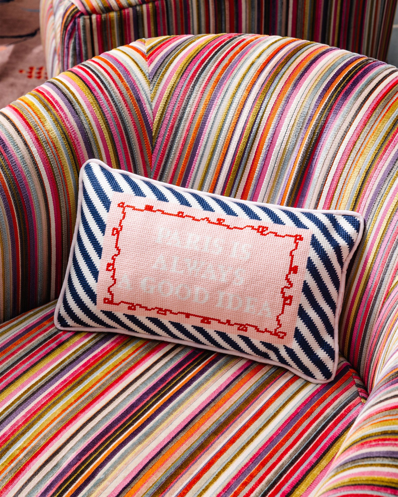 Paris Needlepoint Pillow - Furbish Studio