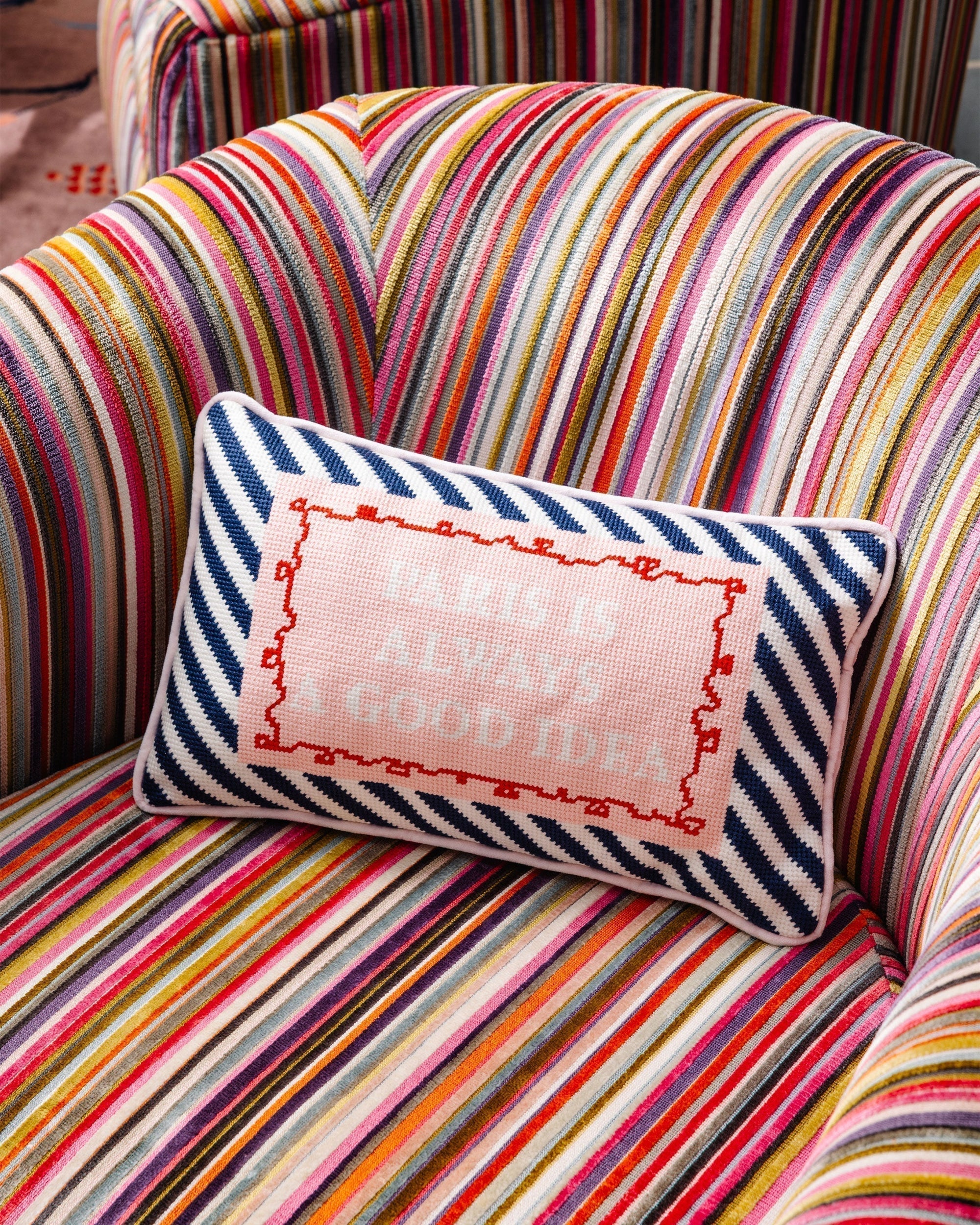 Paris Needlepoint Pillow - Furbish Studio