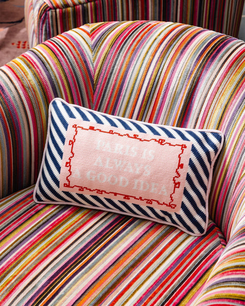 Paris Needlepoint Pillow - Furbish Studio