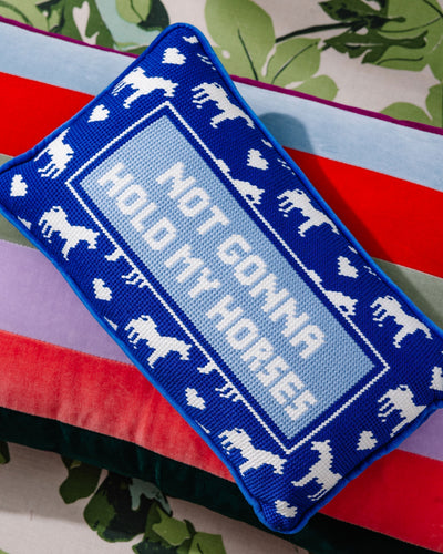 Hold My Horses Needlepoint Pillow - Furbish Studio