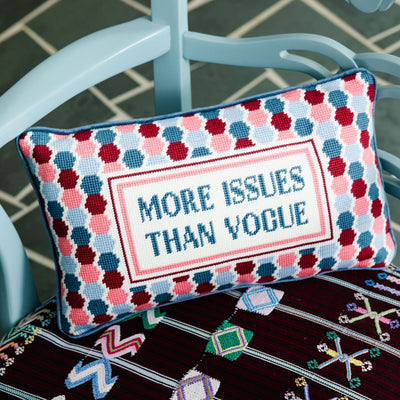 More Issues Needlepoint Pillow - Furbish Studio
