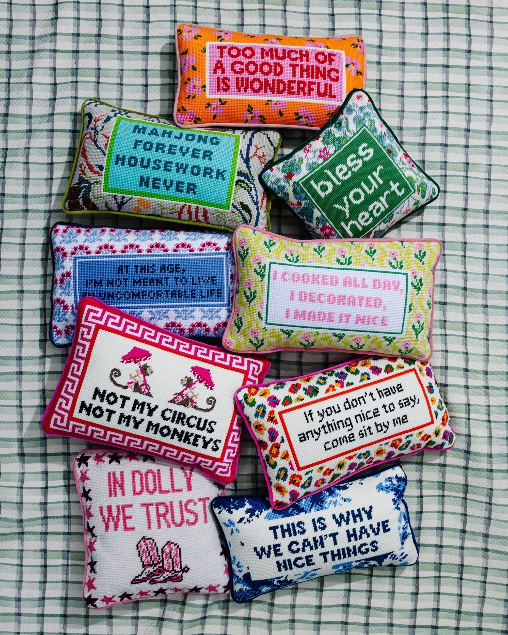 Not My Circus Needlepoint Pillow - Furbish Studio