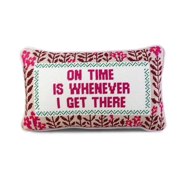 On Time Needlepoint Pillow - Furbish Studio