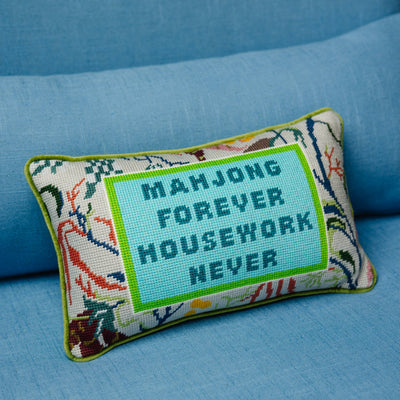 Mahjong Needlepoint Pillow - Furbish Studio