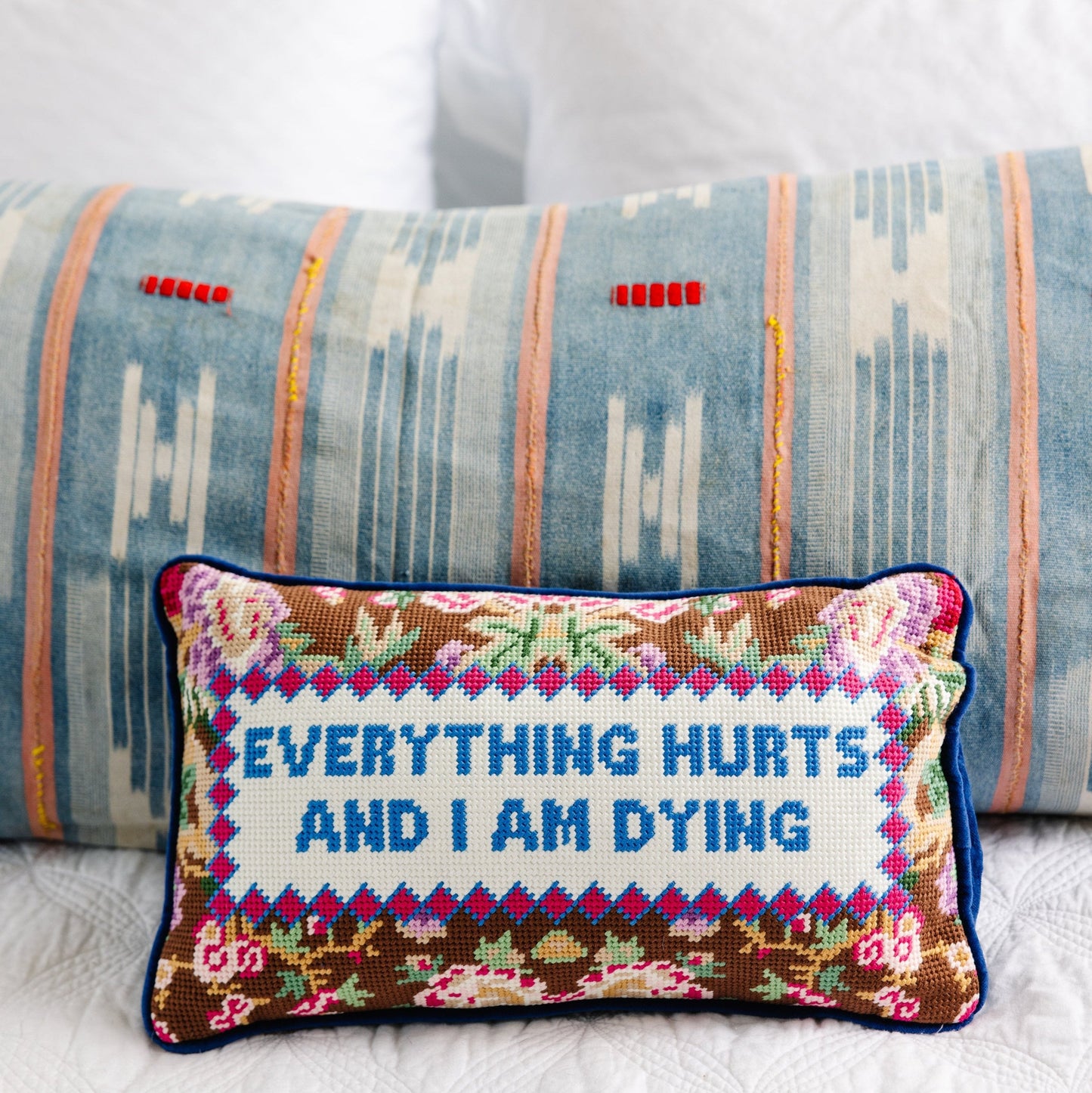 Everything Hurts Needlepoint Pillow - Furbish Studio