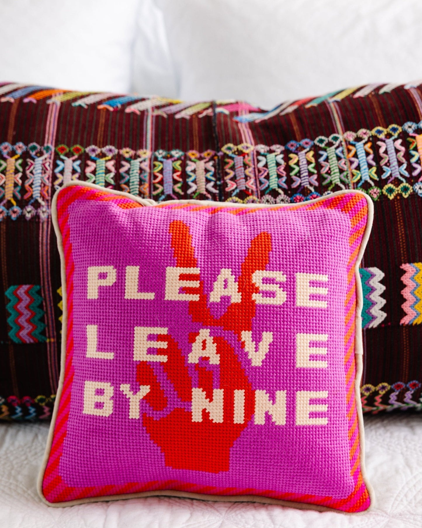 Leave by Nine Needlepoint Pillow - Furbish Studio