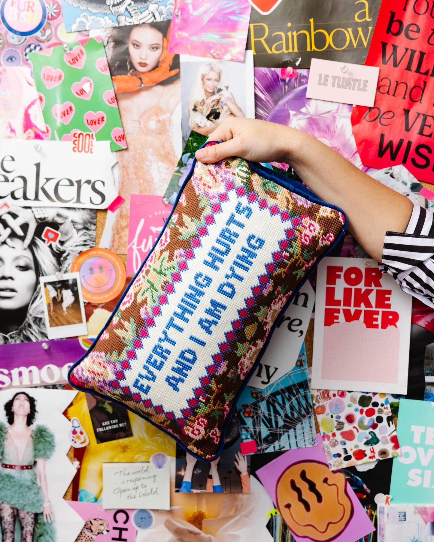 Everything Hurts Needlepoint Pillow - Furbish Studio