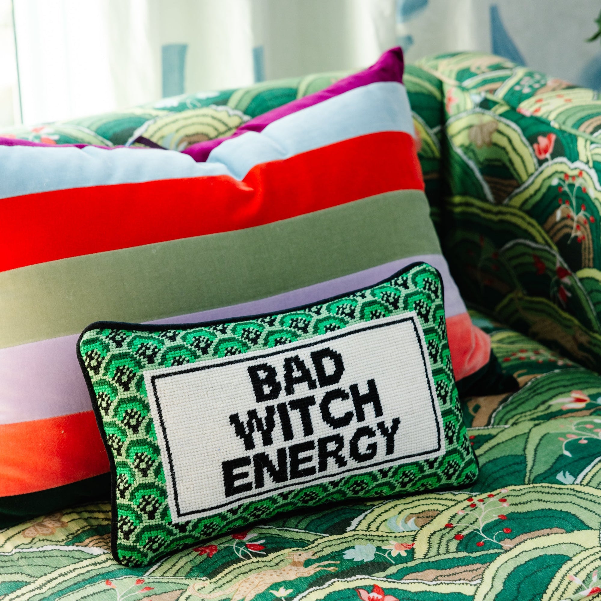 Bad Witch Energy Needlepoint Pillow - Furbish Studio