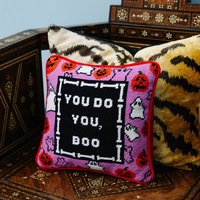 Boo Needlepoint Pillow - Furbish Studio