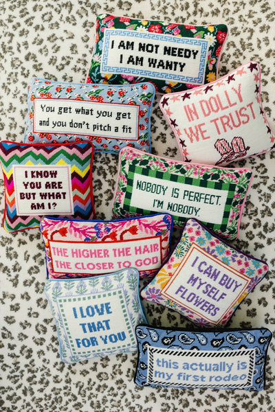 Not Needy Needlepoint Pillow - Furbish Studio
