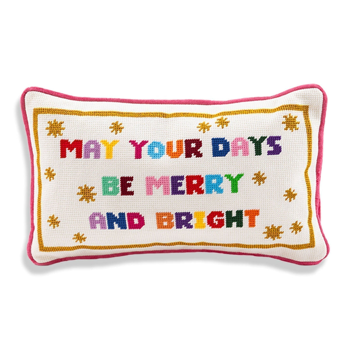 Merry & Bright Needlepoint Pillow - Furbish Studio