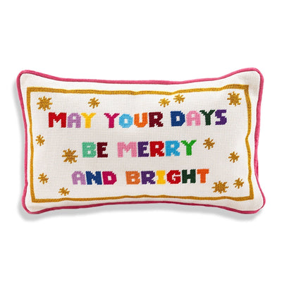 Merry & Bright Needlepoint Pillow - Furbish Studio