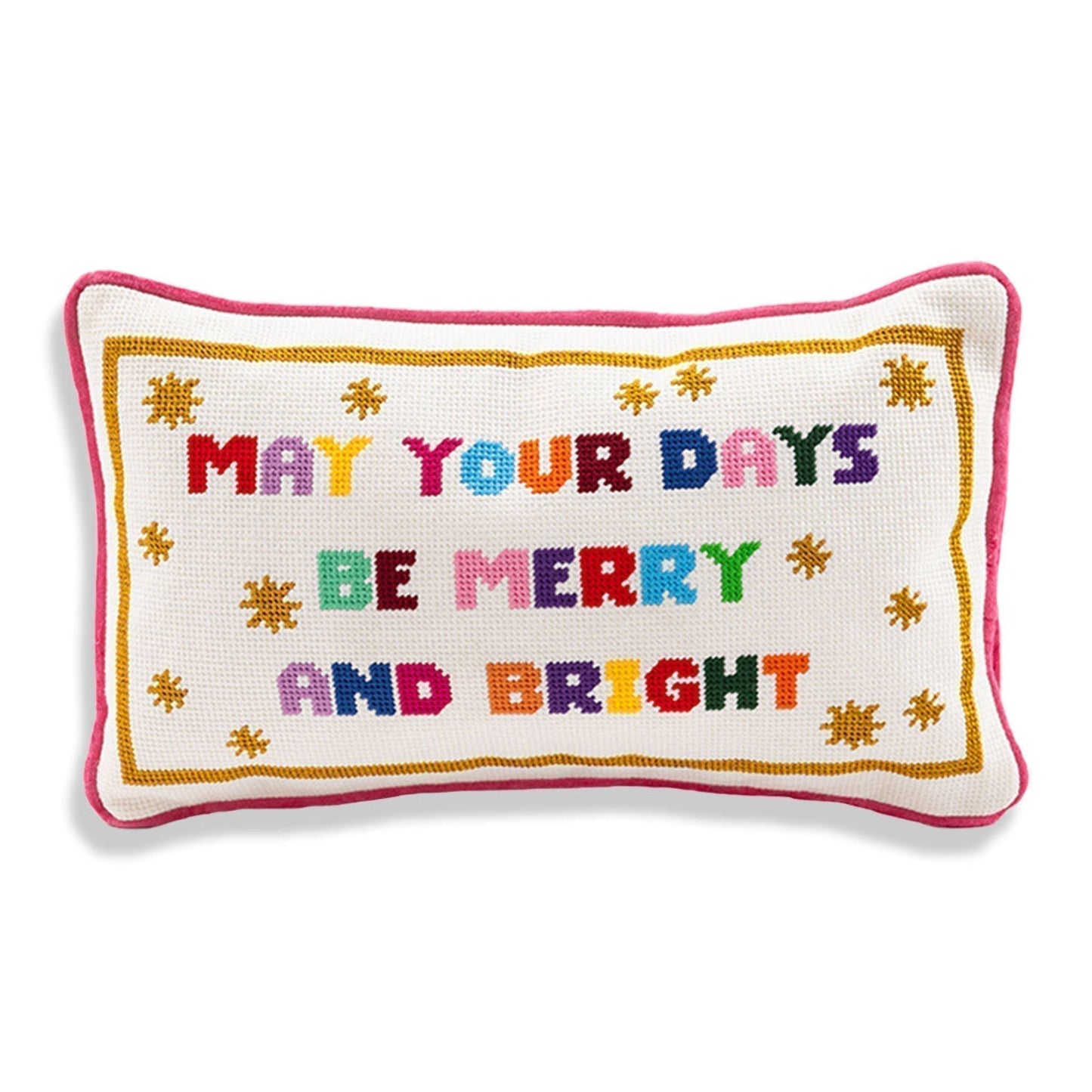 Merry & Bright Needlepoint Pillow - Furbish Studio