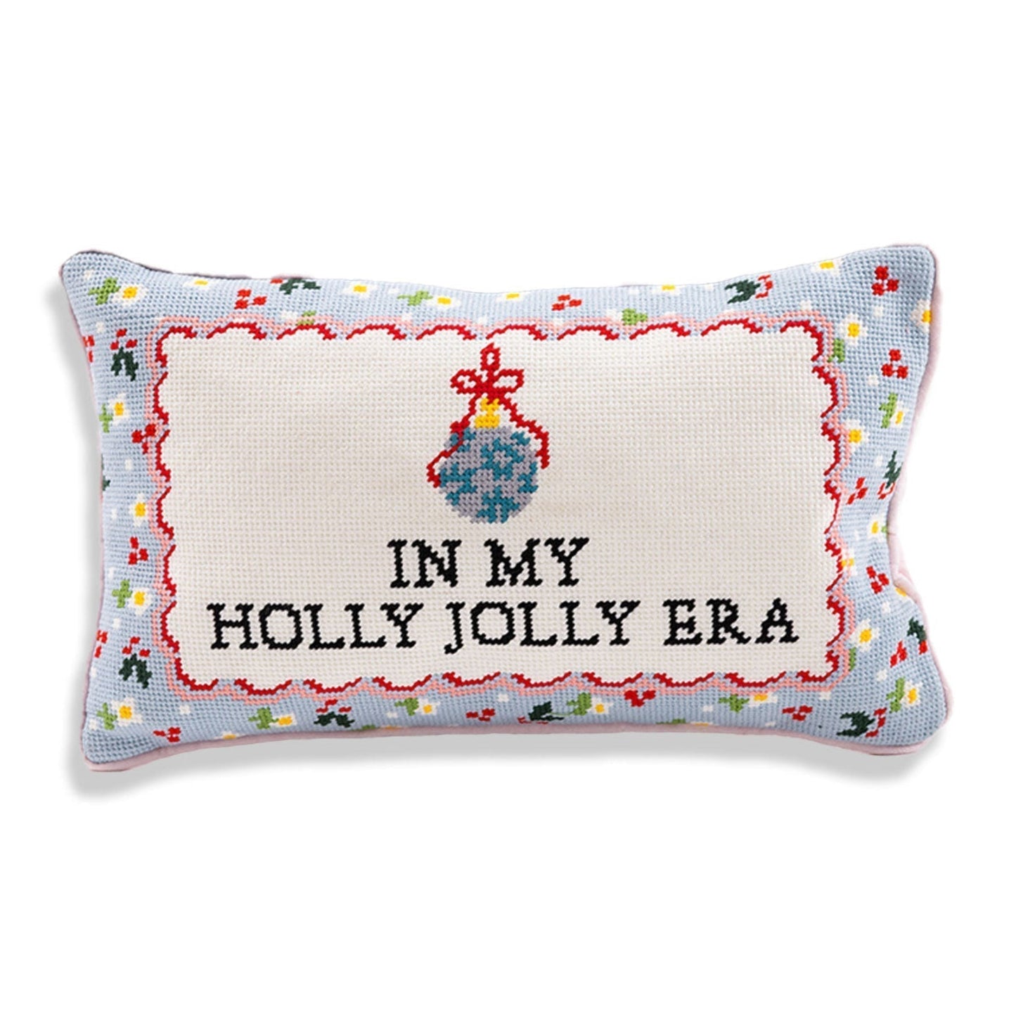 Holly Jolly Era Needlepoint Pillow - Furbish Studio