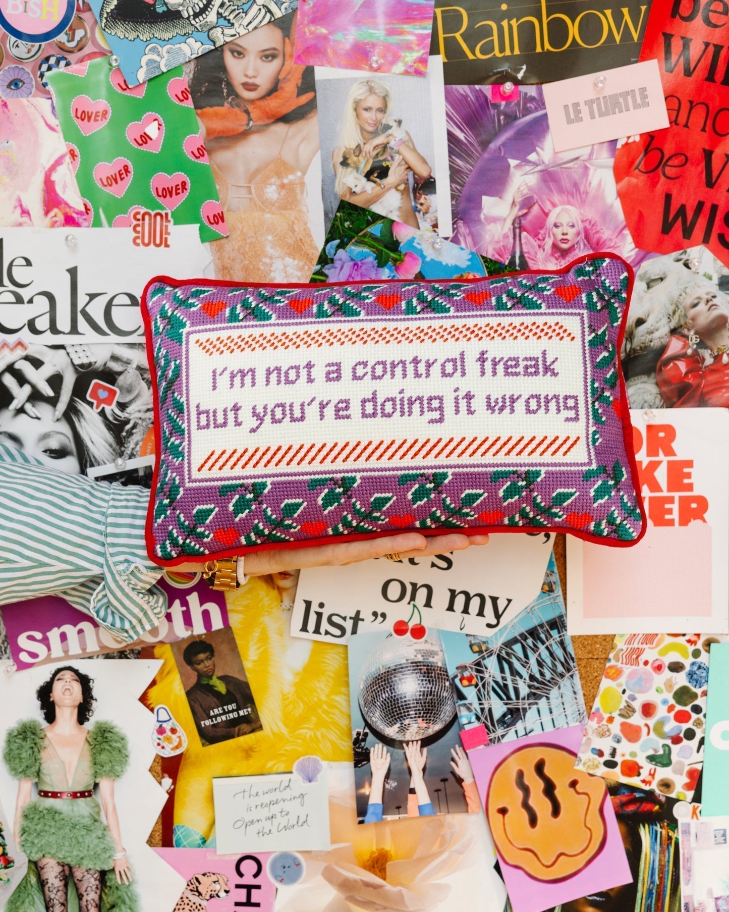 Control Freak Needlepoint Pillow - Furbish Studio