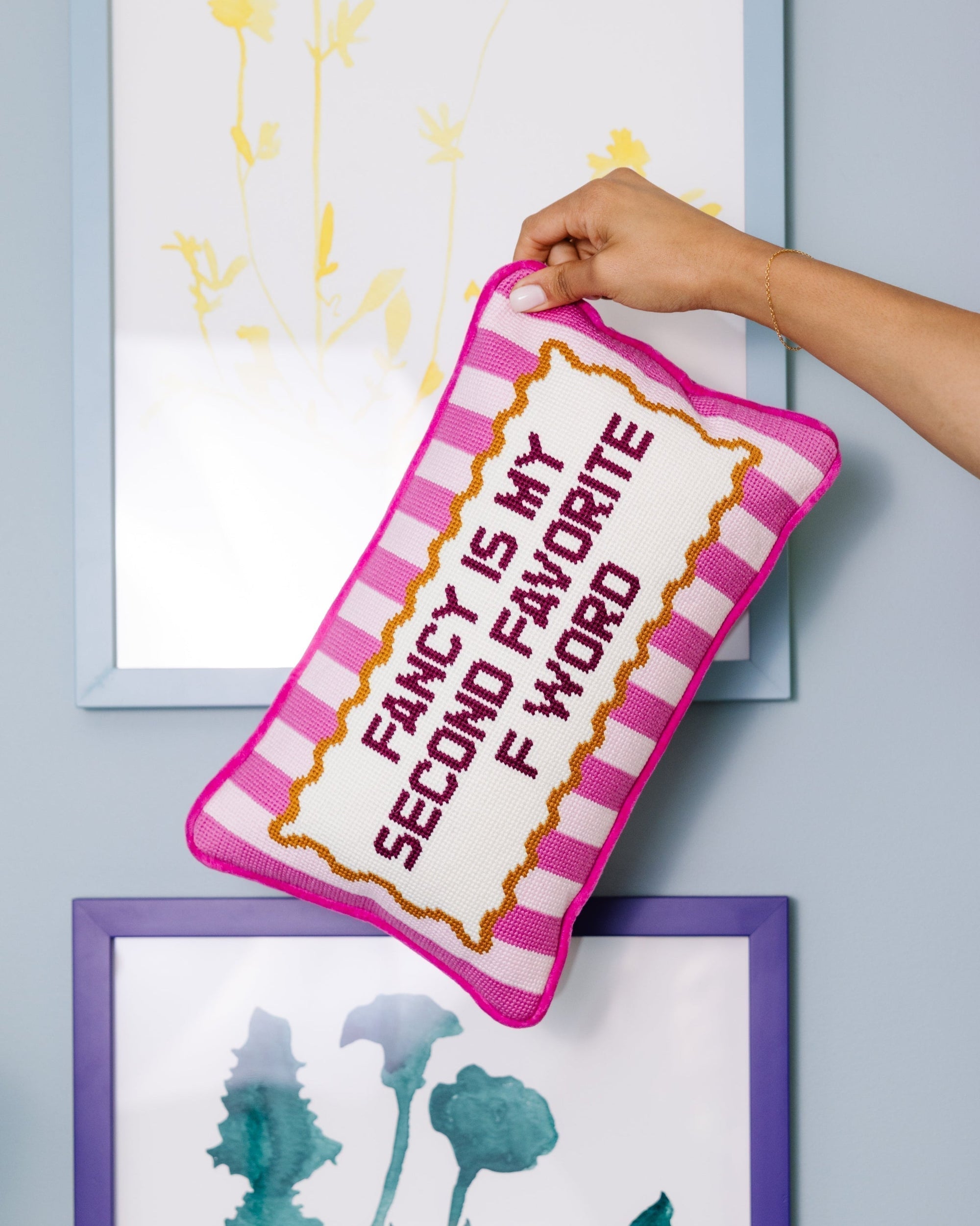 Fancy Needlepoint Pillow - Furbish Studio