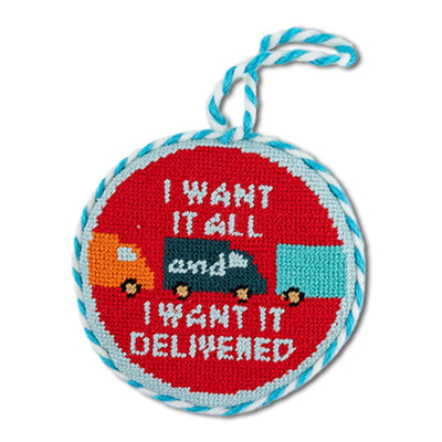 Needlepoint Ornament - Delivered - Furbish Studio