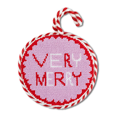 Needlepoint Ornament - Very Merry - Furbish Studio
