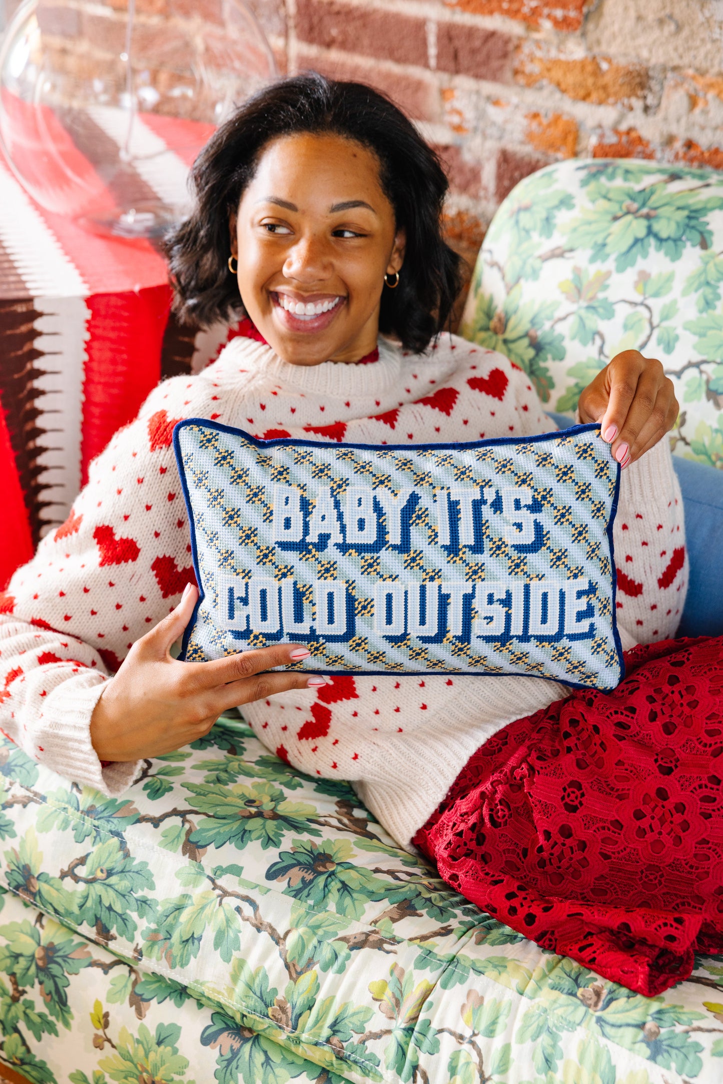 Baby It's Cold Outside Needlepoint Pillow - Furbish Studio