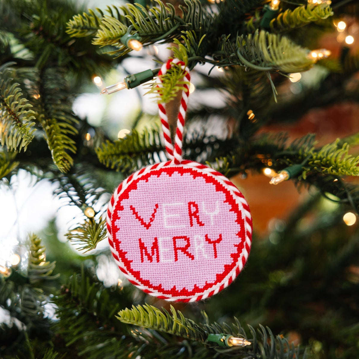 Needlepoint Ornament - Very Merry - Furbish Studio