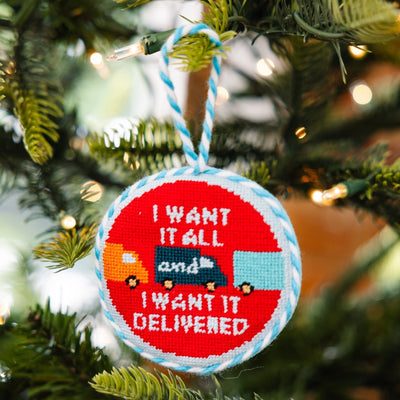Needlepoint Ornament - Delivered - Furbish Studio