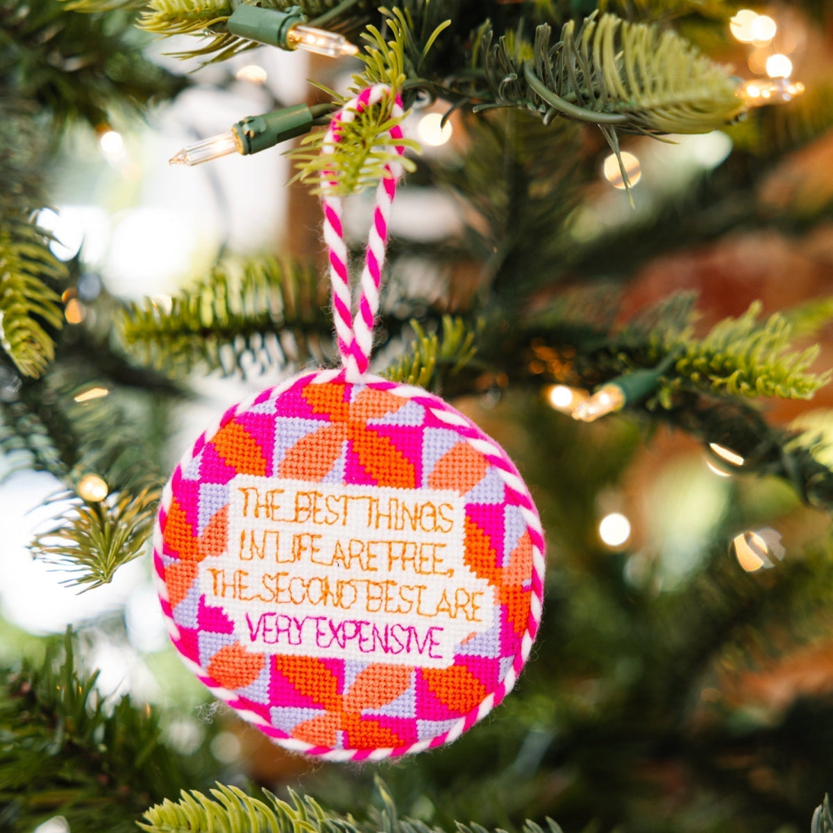 Needlepoint Ornament - Expensive - Furbish Studio