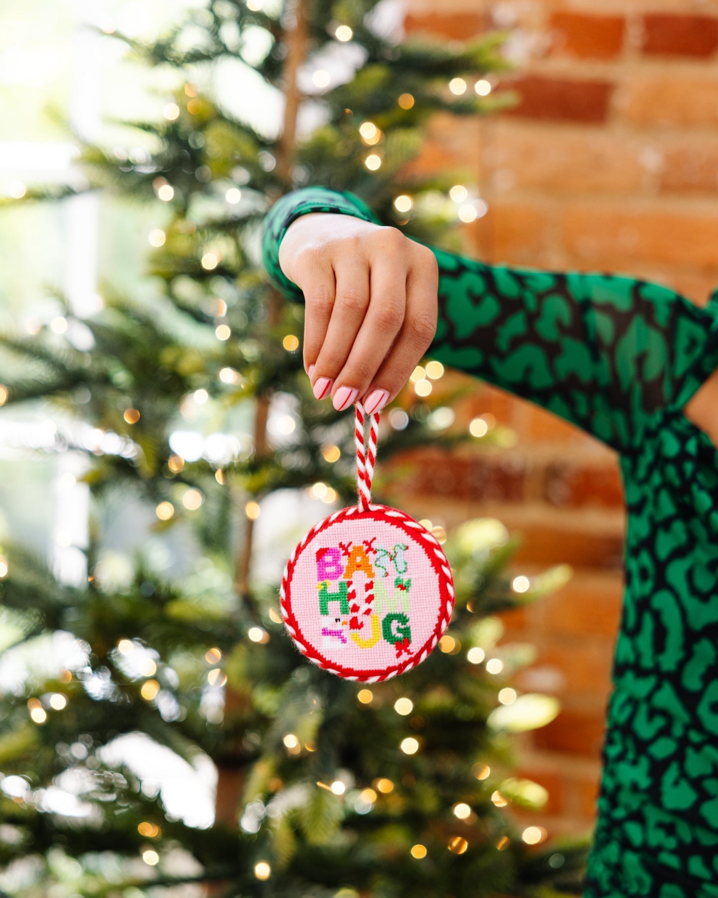 Needlepoint Ornament - Bah Humbug - Furbish Studio