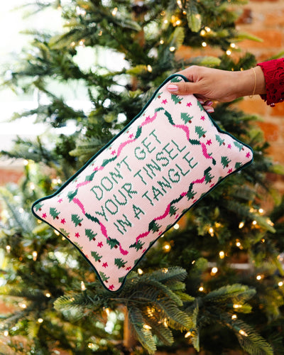Tinsel in a Tangle Needlepoint Pillow - Furbish Studio