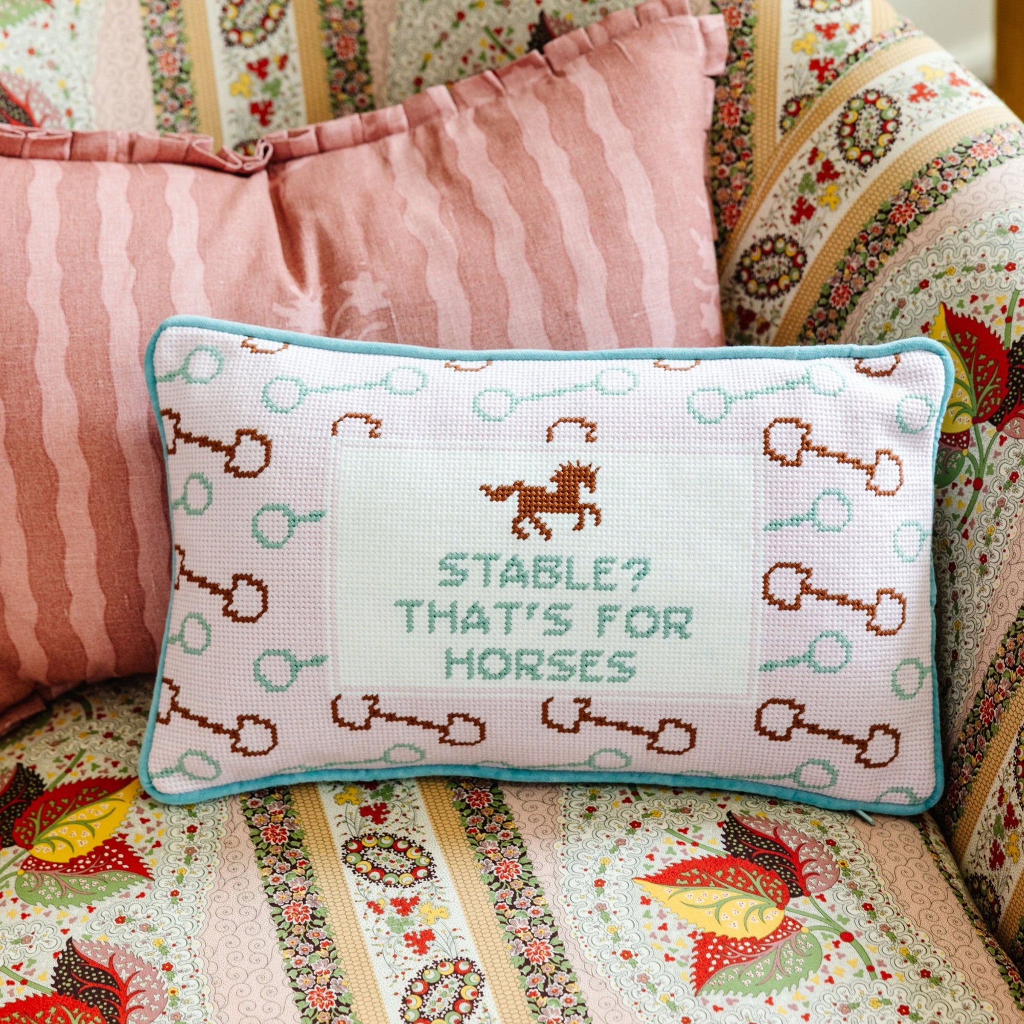 Stable Needlepoint Pillow - Furbish Studio