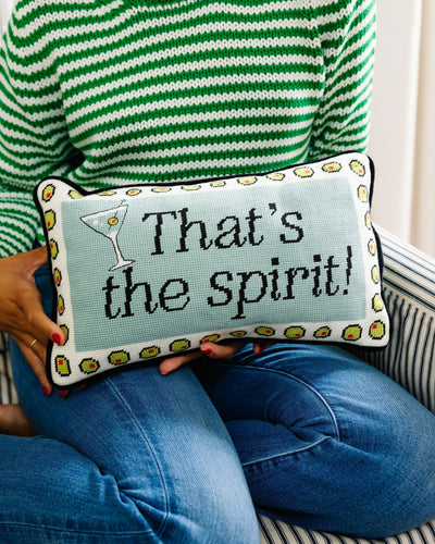 Bundle - That's the Spirit Needlepoint Pillow - Furbish Studio