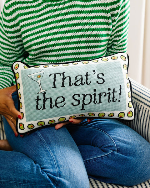 Bundle - That's the Spirit Needlepoint Pillow - Furbish Studio