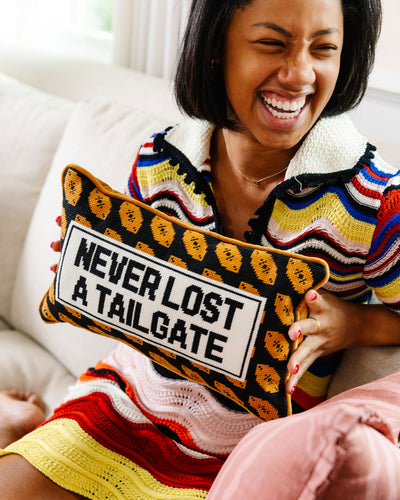 Never Lost A Tailgate Needlepoint Pillow - Furbish Studio