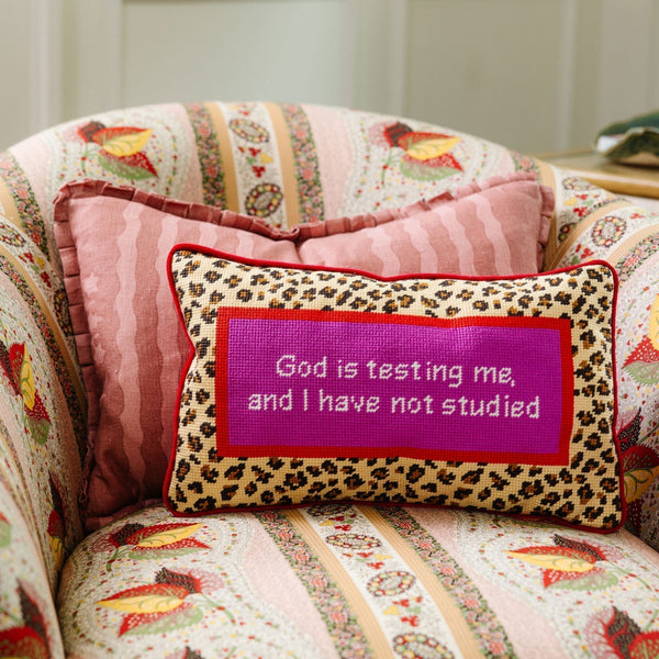 God Testing Me Needlepoint Pillow - Furbish Studio