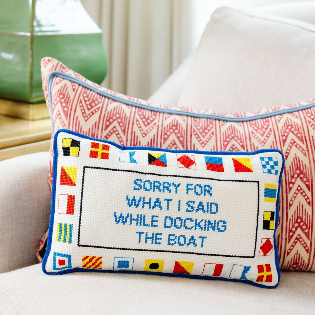 Docking The Boat Needlepoint Pillow - Furbish Studio