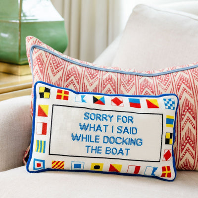 Docking The Boat Needlepoint Pillow - Furbish Studio