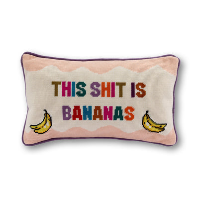 Bananas Needlepoint Pillow - Furbish Studio