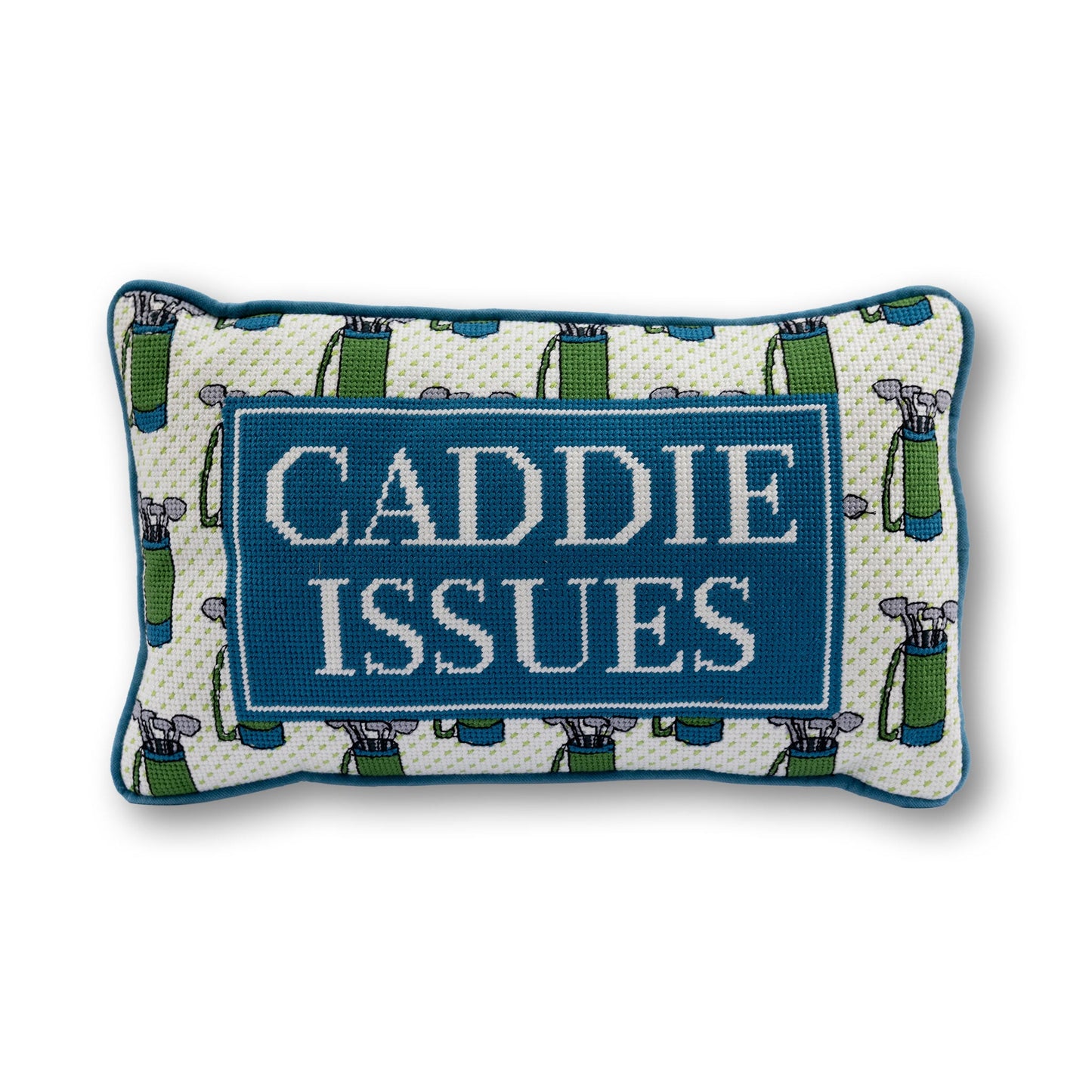 Caddie Issues Needlepoint Pillow - Furbish Studio