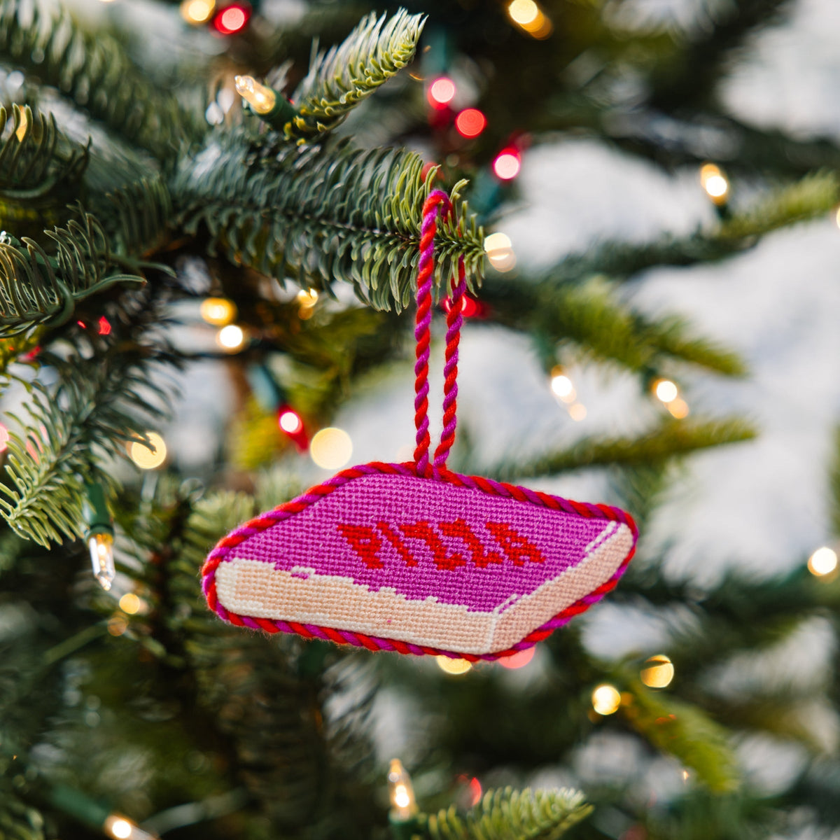 Needlepoint Icon Ornament - Pizza Box - Furbish Studio