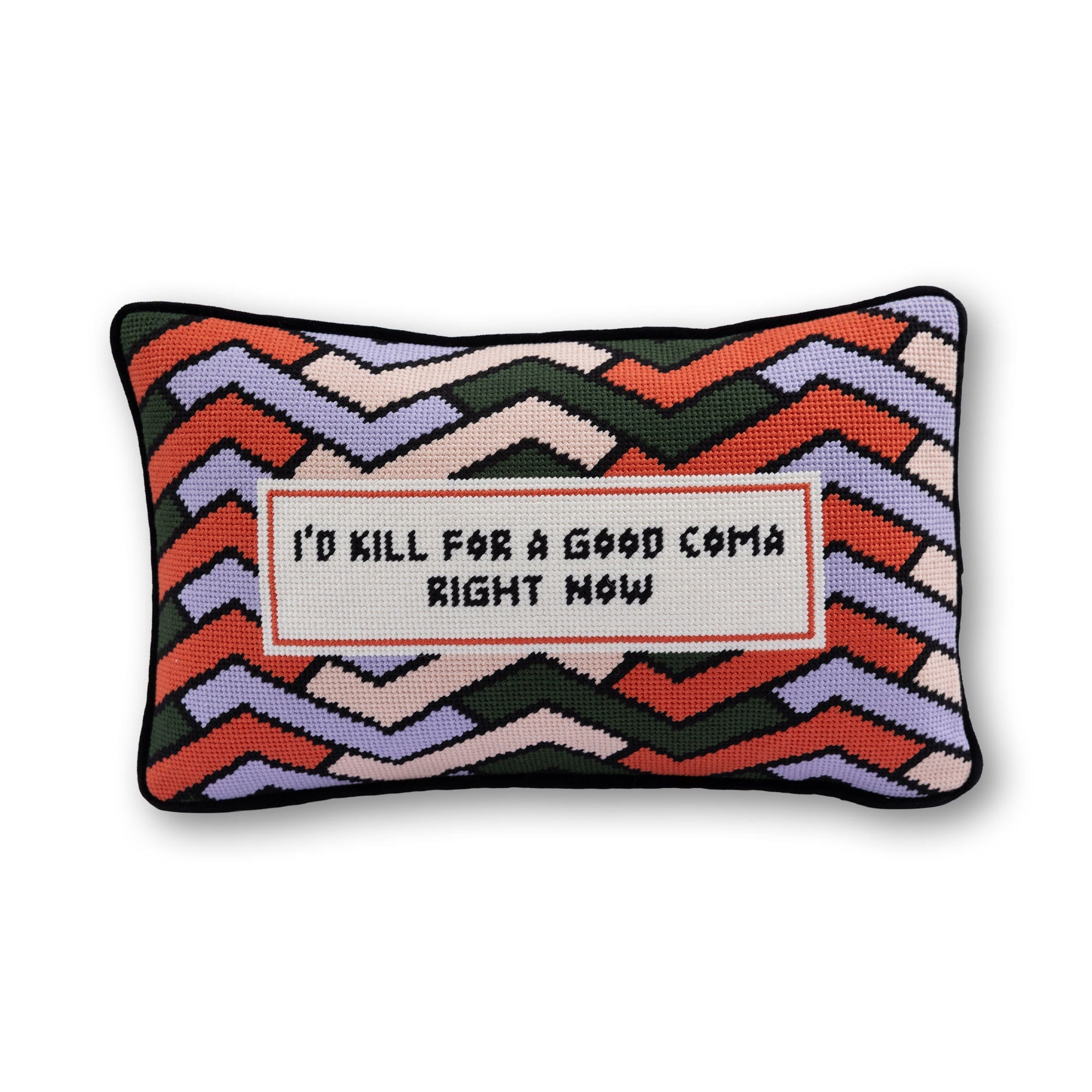 Good Coma Needlepoint Pillow - Furbish Studio