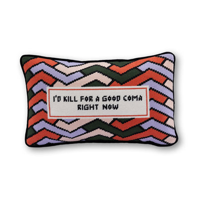 Good Coma Needlepoint Pillow - Furbish Studio