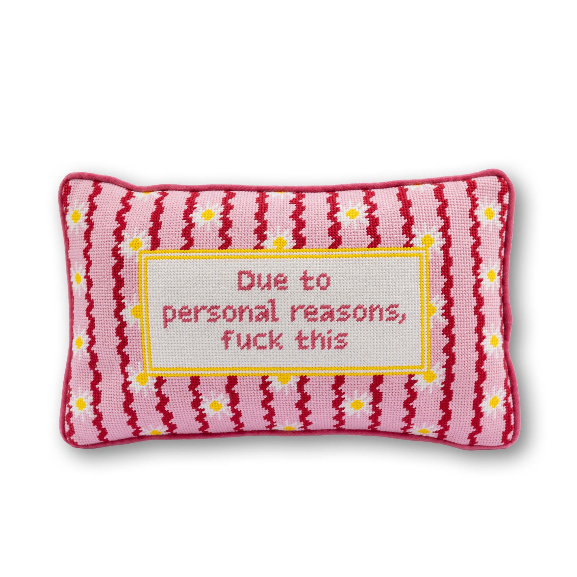 F This Needlepoint Pillow - Furbish Studio