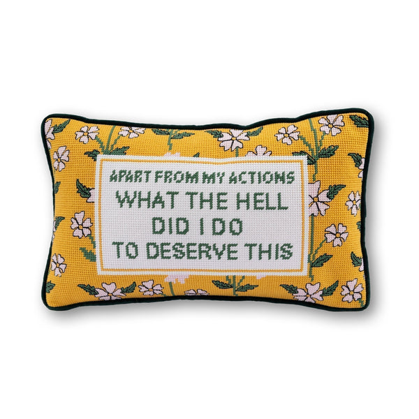 What the Hell Needlepoint Pillow - Furbish Studio