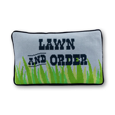 Lawn & Order Needlepoint Pillow - Furbish Studio