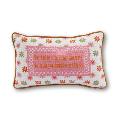 Big Heart Needlepoint Pillow - Furbish Studio