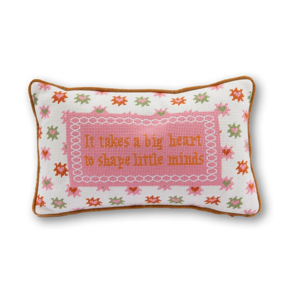 Big Heart Needlepoint Pillow - Furbish Studio