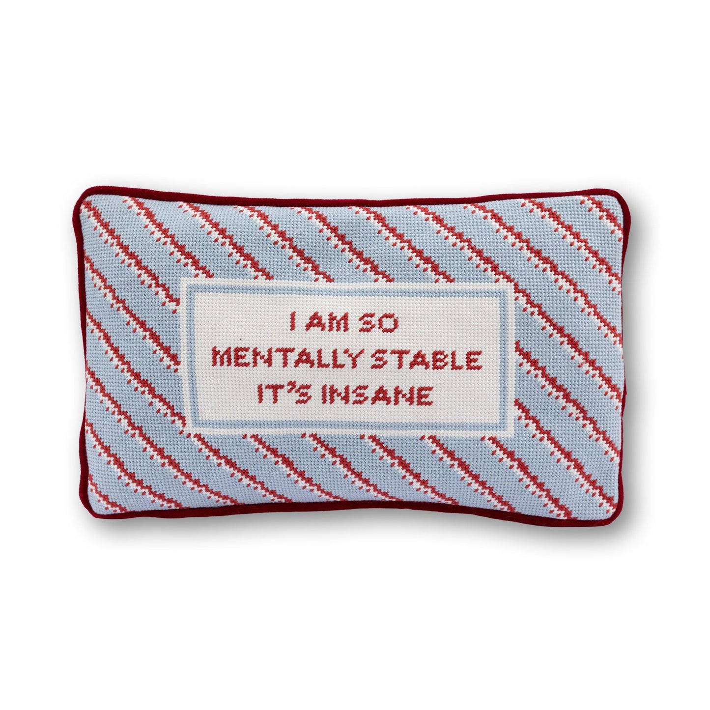 Mentally Stable Needlepoint Pillow - Furbish Studio