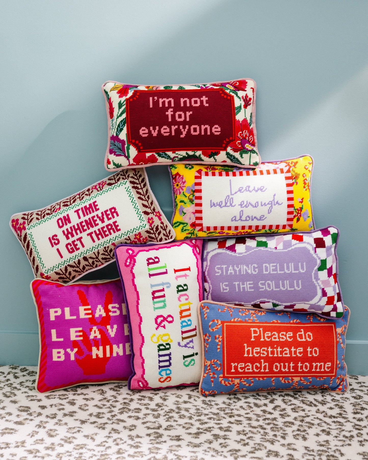 On Time Needlepoint Pillow - Furbish Studio