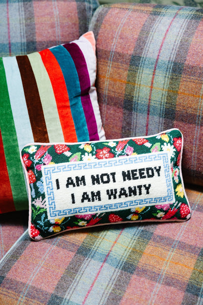 Not Needy Needlepoint Pillow - Furbish Studio