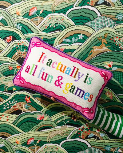 Fun And Games Needlepoint Pillow - Furbish Studio