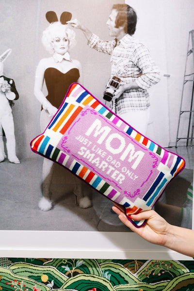 Mom Rules Needlepoint Pillow - Furbish Studio